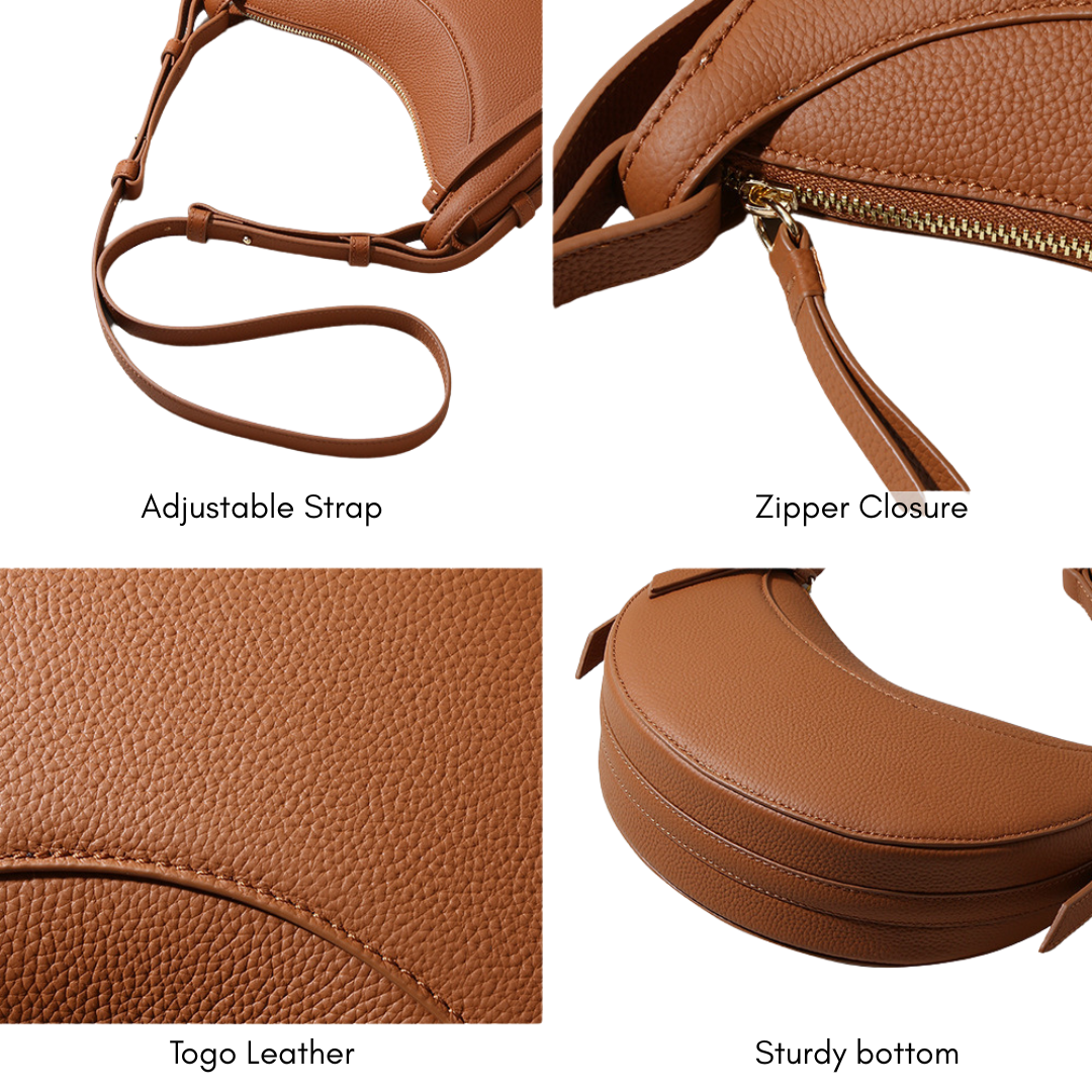 Togo Leather Half Moon Bag
