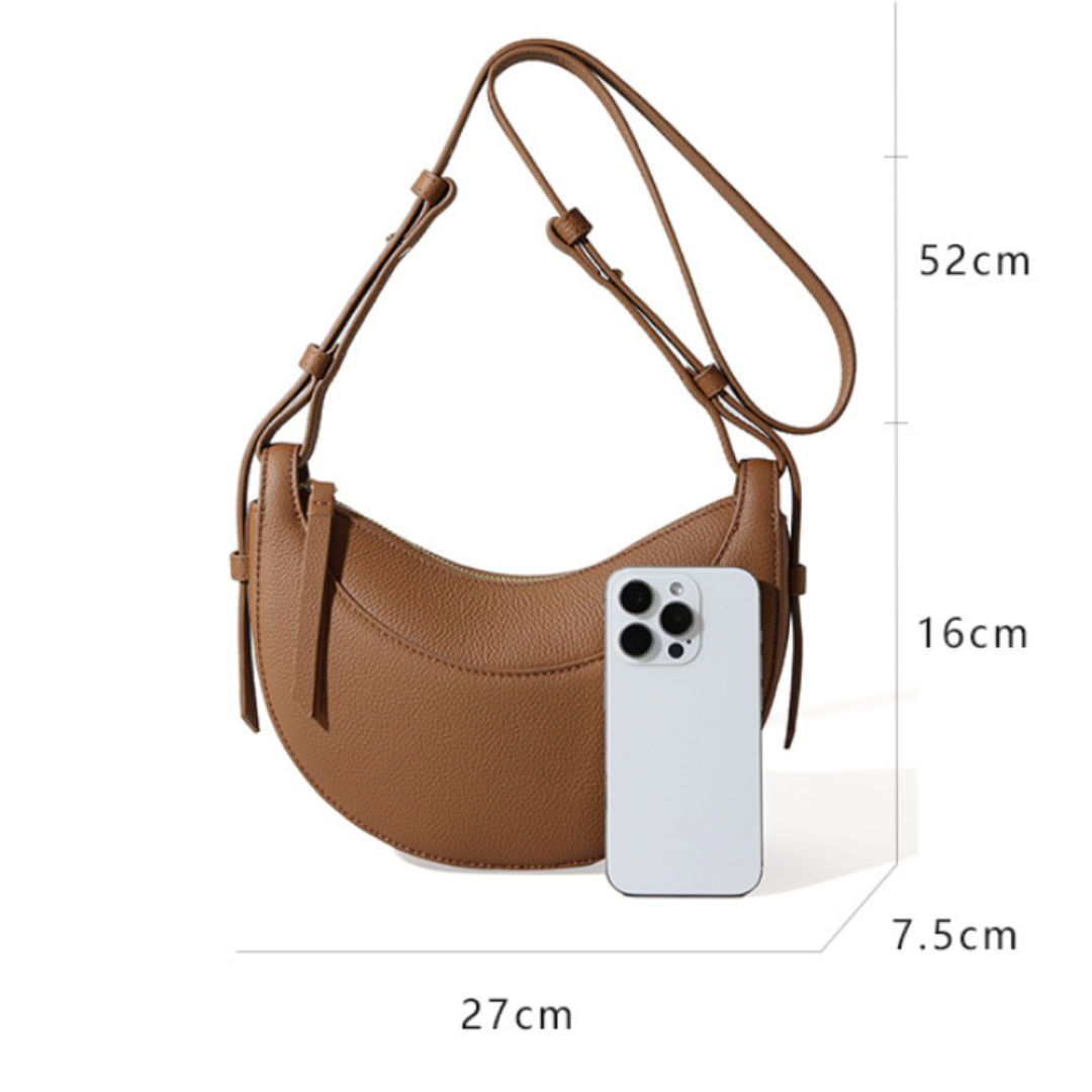 Togo Leather Half Moon Bag