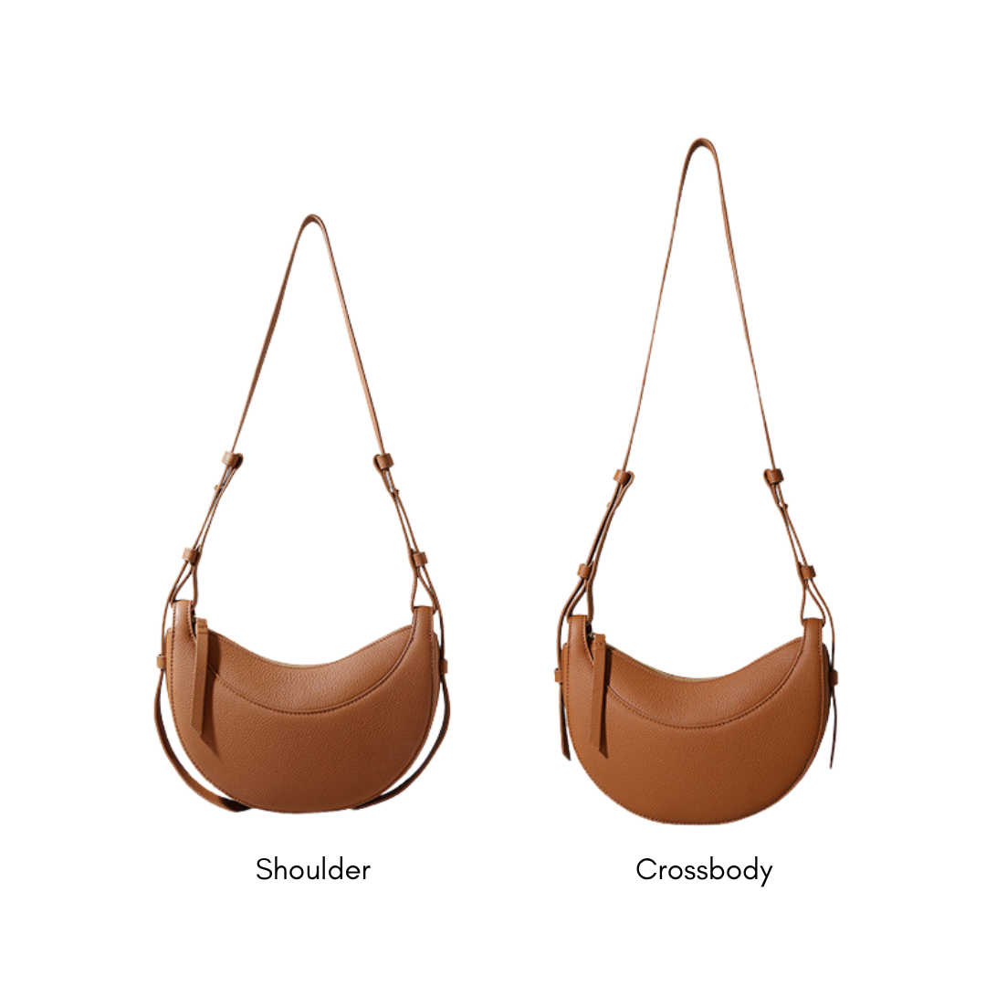 Togo Leather Half Moon Bag