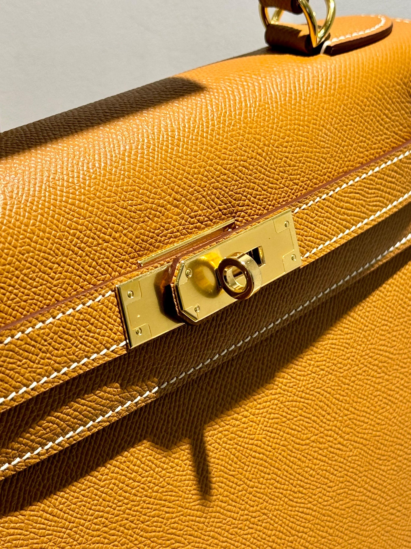 Handmade Kelly Inspired Embossed Leather Bag - 28cm