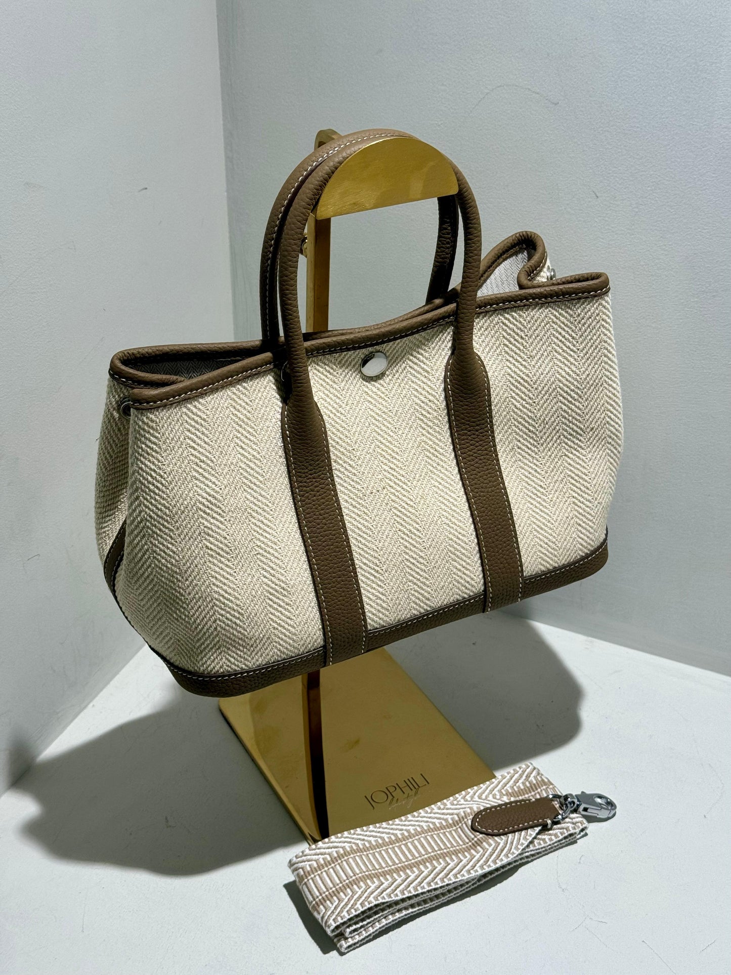 Togo Leather x Canvas Bag