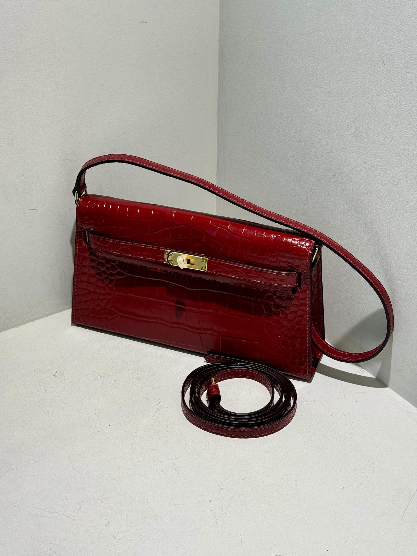 Kelly Inspired Embossed Leather Bag
