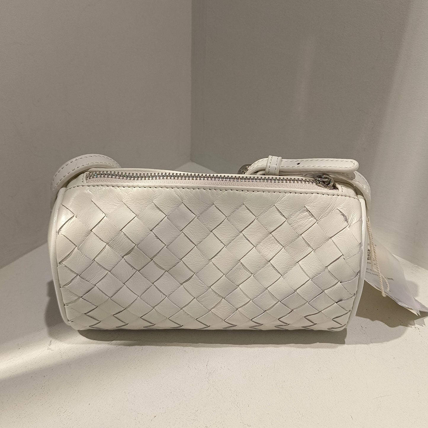 Pleated Leather Bag - White