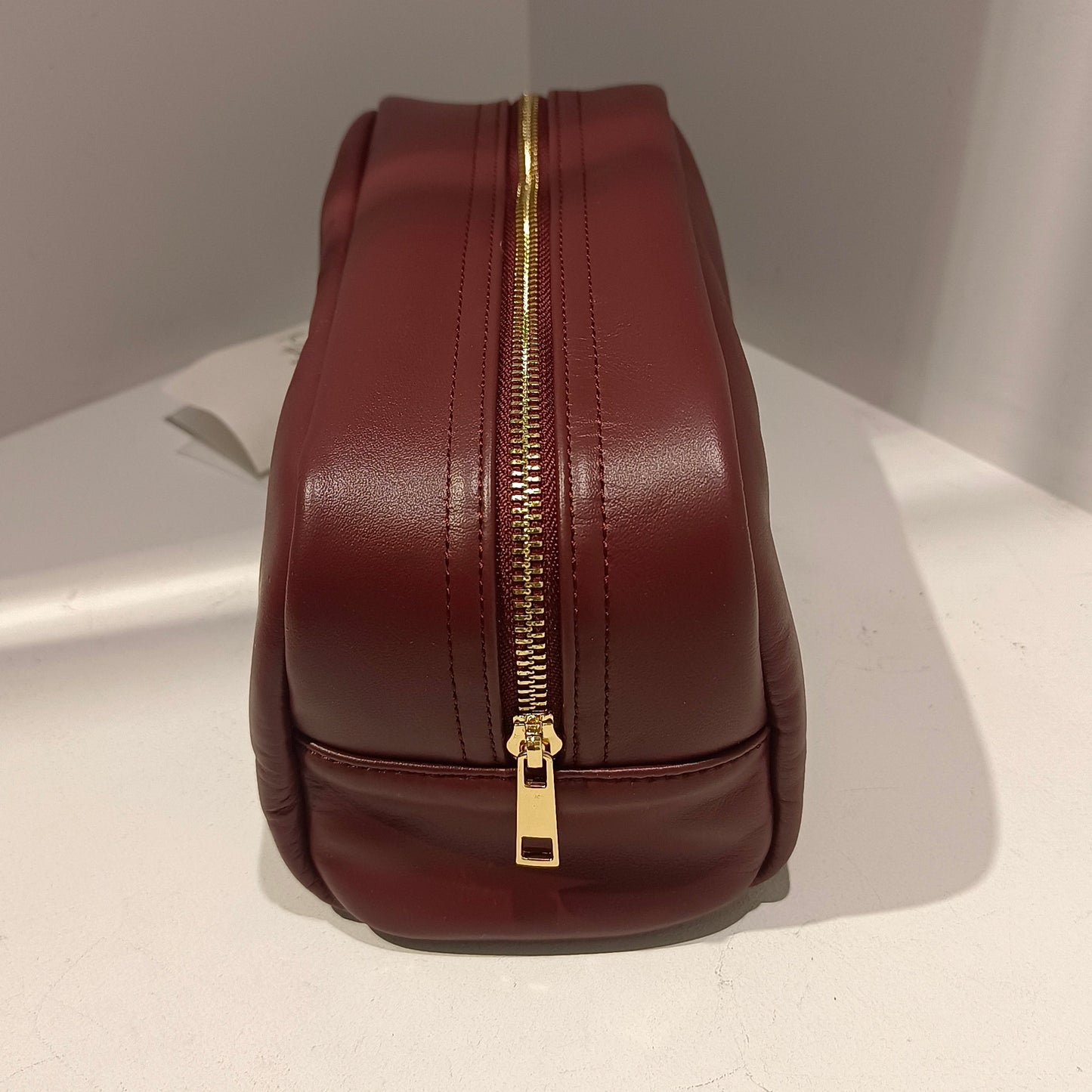 Burgundy Leather Vanity Bag