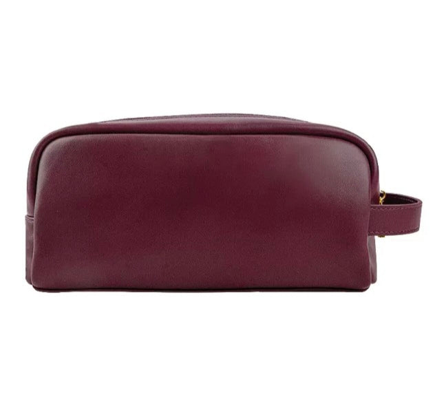 Burgundy Leather Vanity Bag