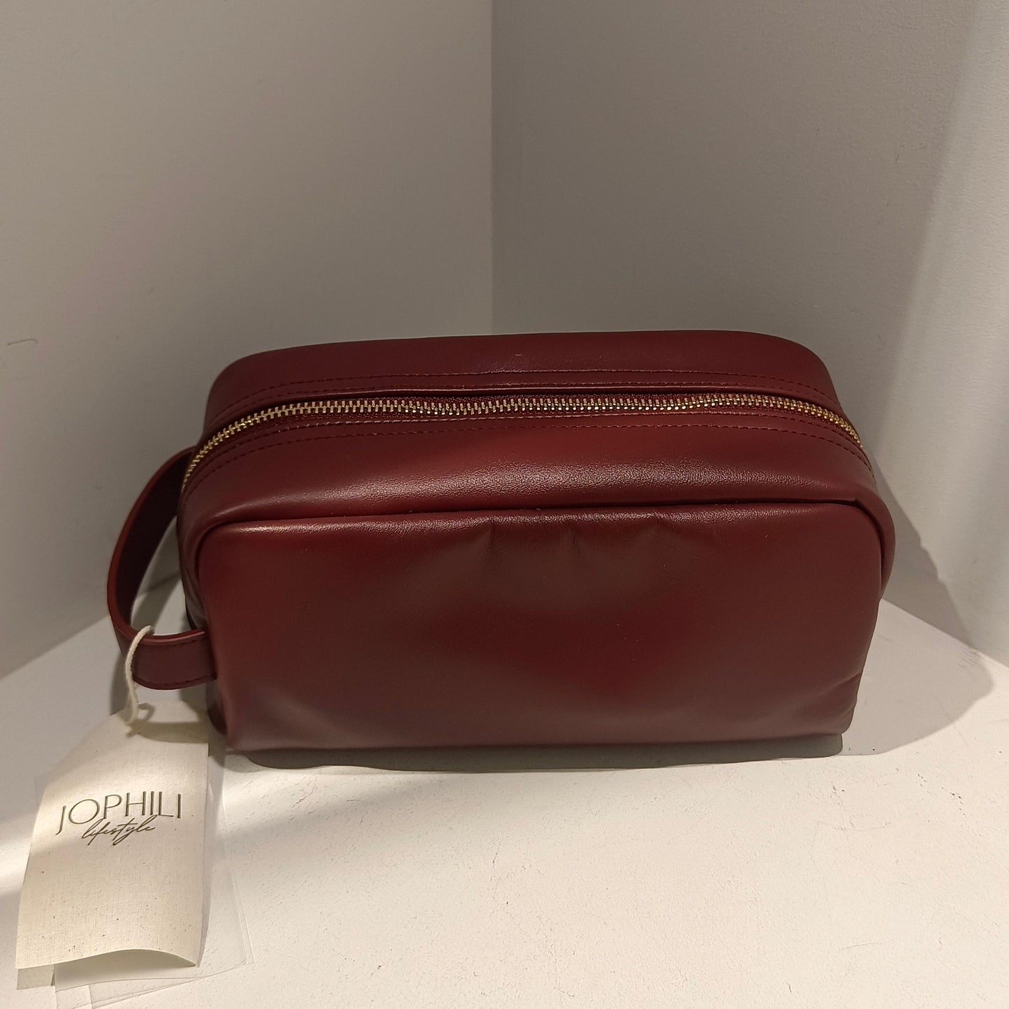 Burgundy Leather Vanity Bag