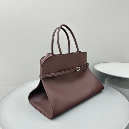 Buckle-detail leather tote bag