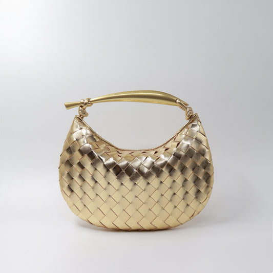 Sardine Inspired Intrecciato Metallic Leather Bag