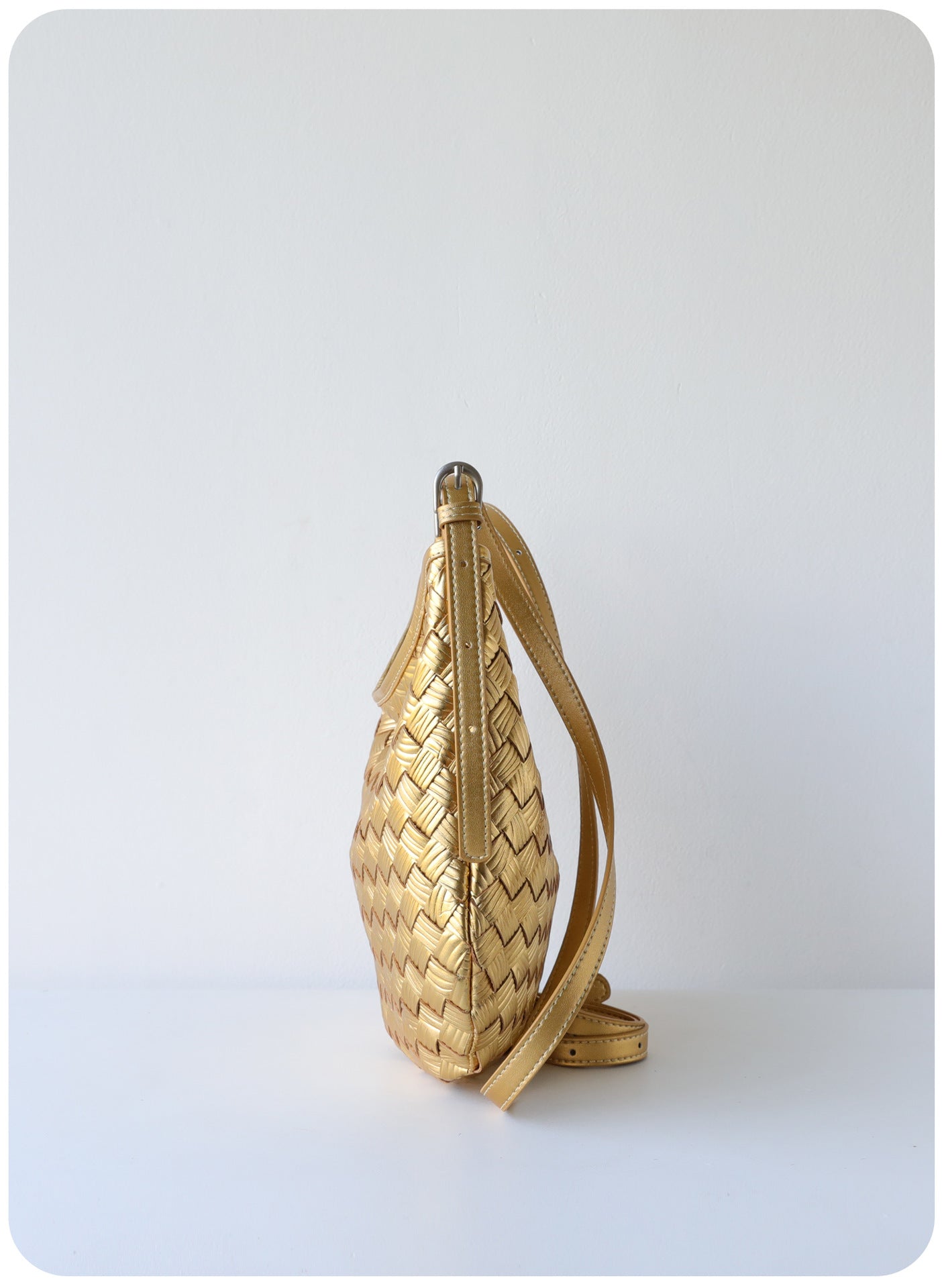 Pleated Metallic Leather Bag