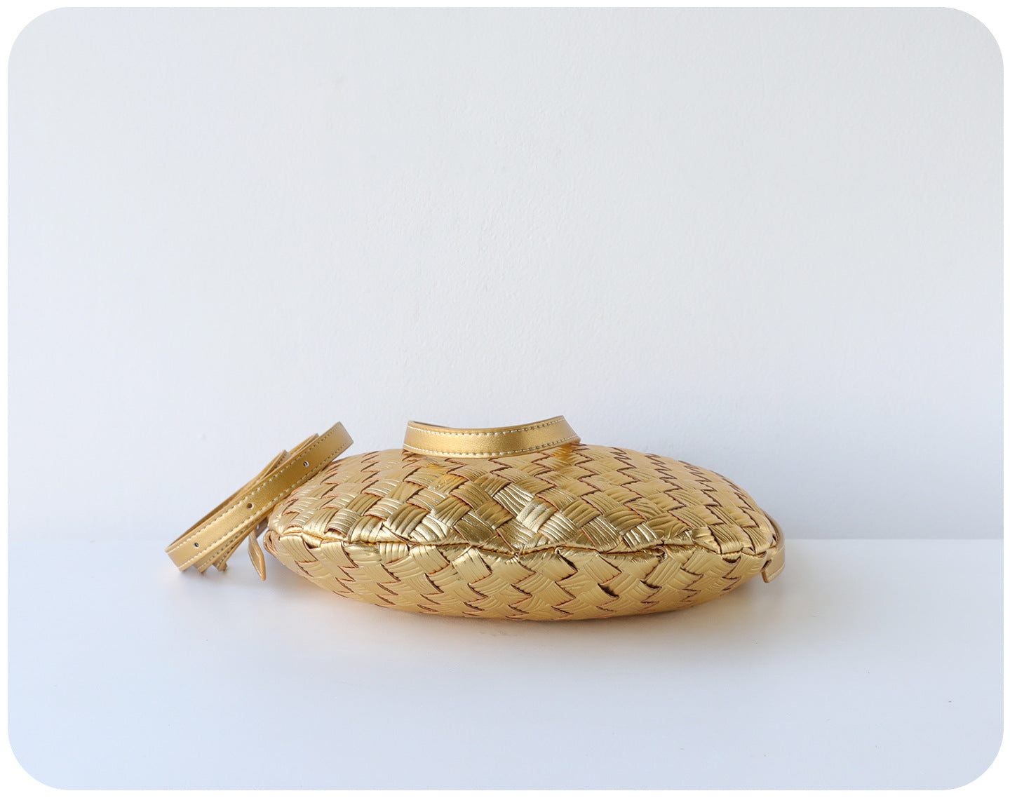 Pleated Metallic Leather Bag