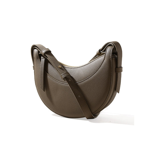 Togo Leather Half Moon Bag