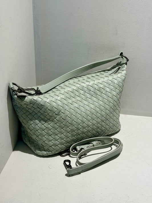 Handmade Pleated Leather Shoulder / Crossbody Bag