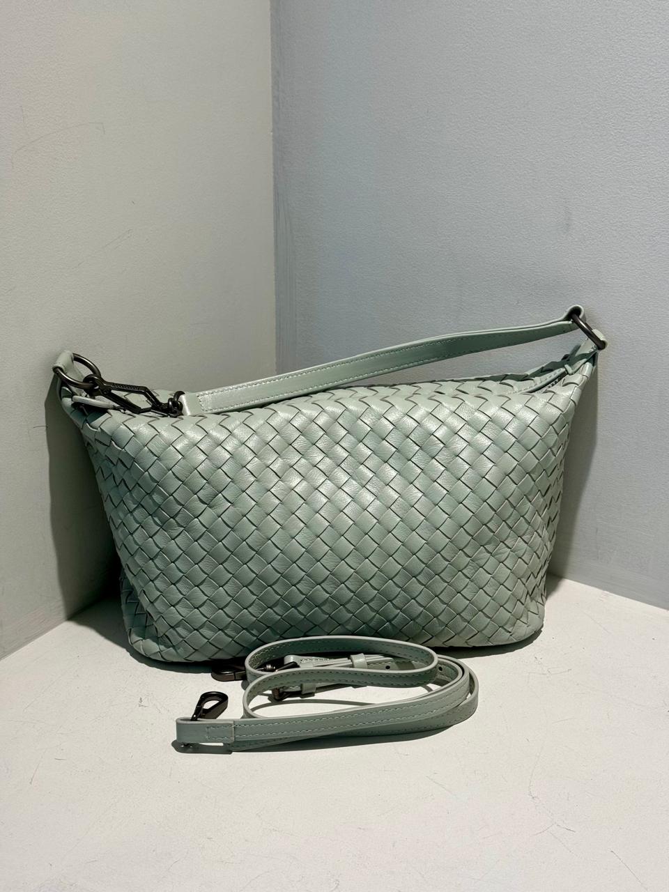Handmade Pleated Leather Shoulder / Crossbody Bag