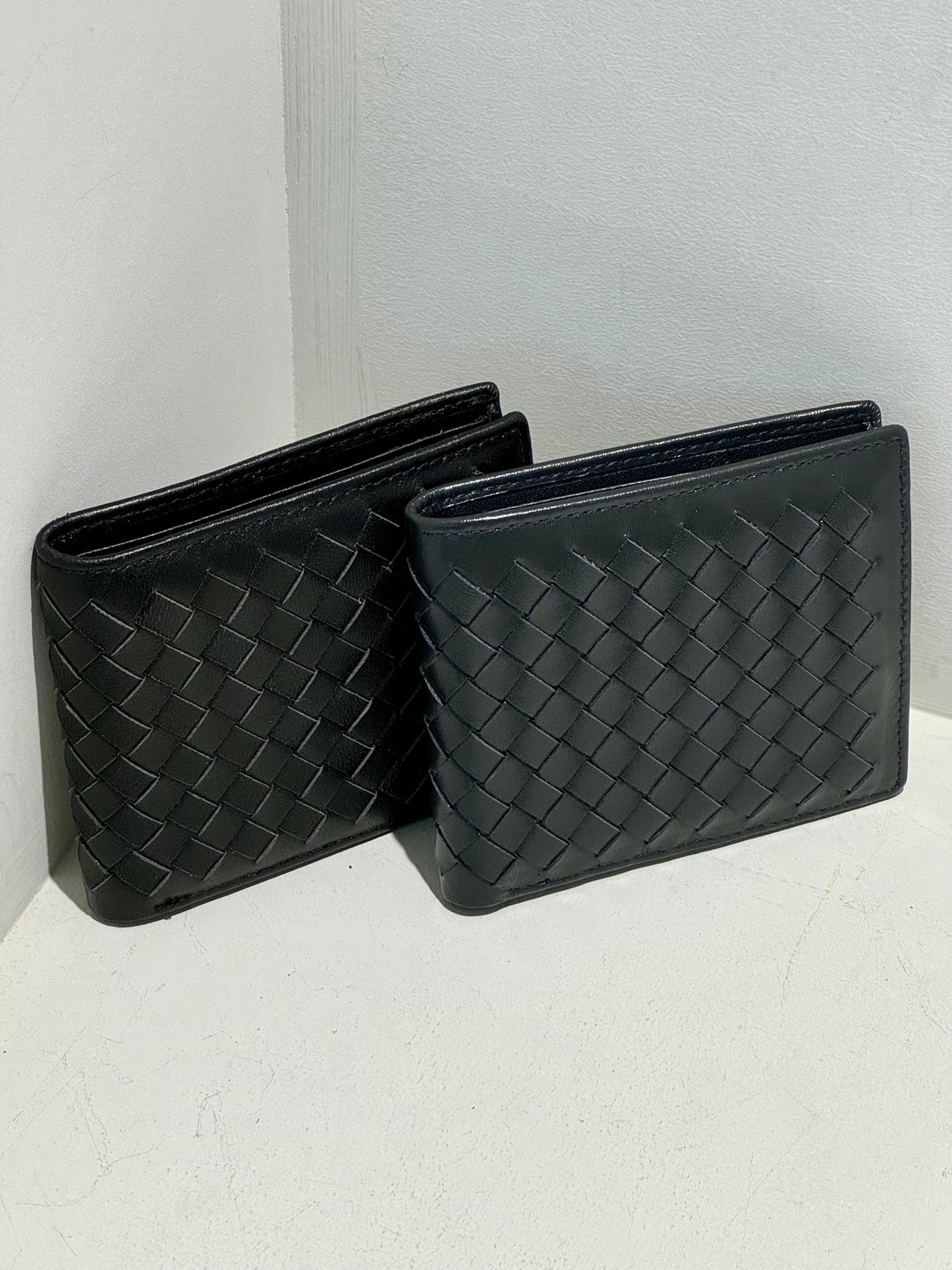 Compact Woven Bi-Fold Wallet