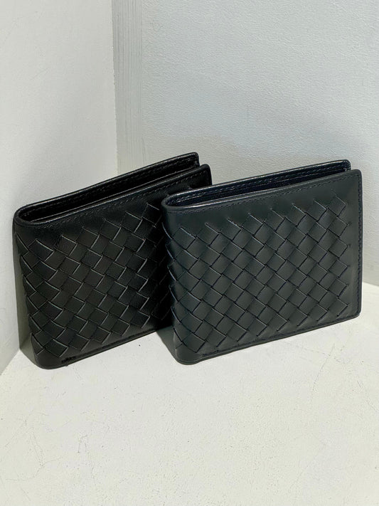 Compact Woven Bi-Fold Wallet