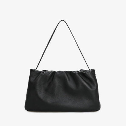 Gathered leather shoulder / crossbody bag