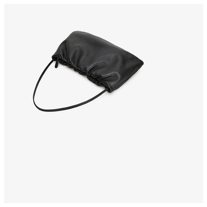 Gathered leather shoulder / crossbody bag