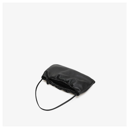 Gathered leather shoulder / crossbody bag