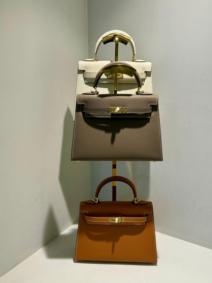 Embossed Leather Bag Kelly Inspired