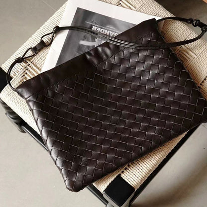 Pleated Brown Leather Bag