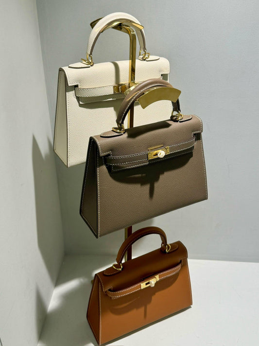 Embossed Leather Bag Kelly Inspired