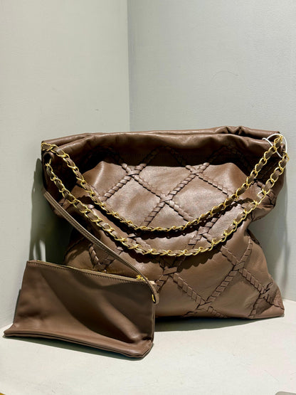 Soft Lambskin Leather Tote