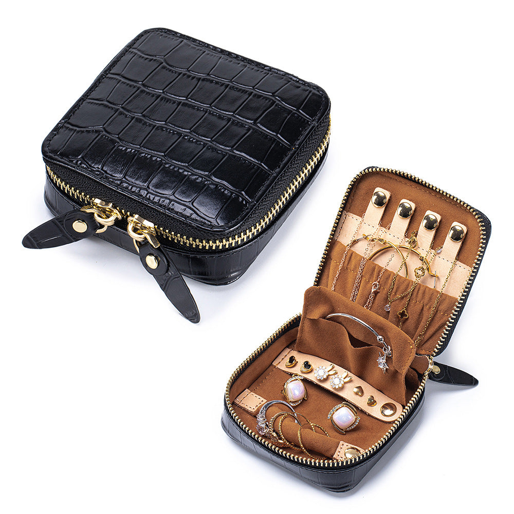 Zipped Leather Jewellery Case