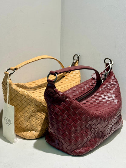 Handmade Pleated Leather Shoulder / Crossbody Bag (NEW COLOR)