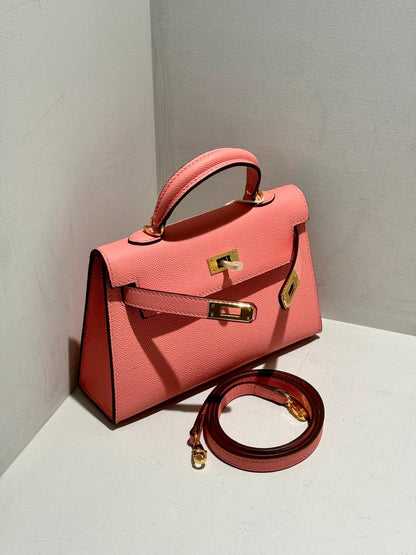 Mini Kelly Inspired Leather Bag