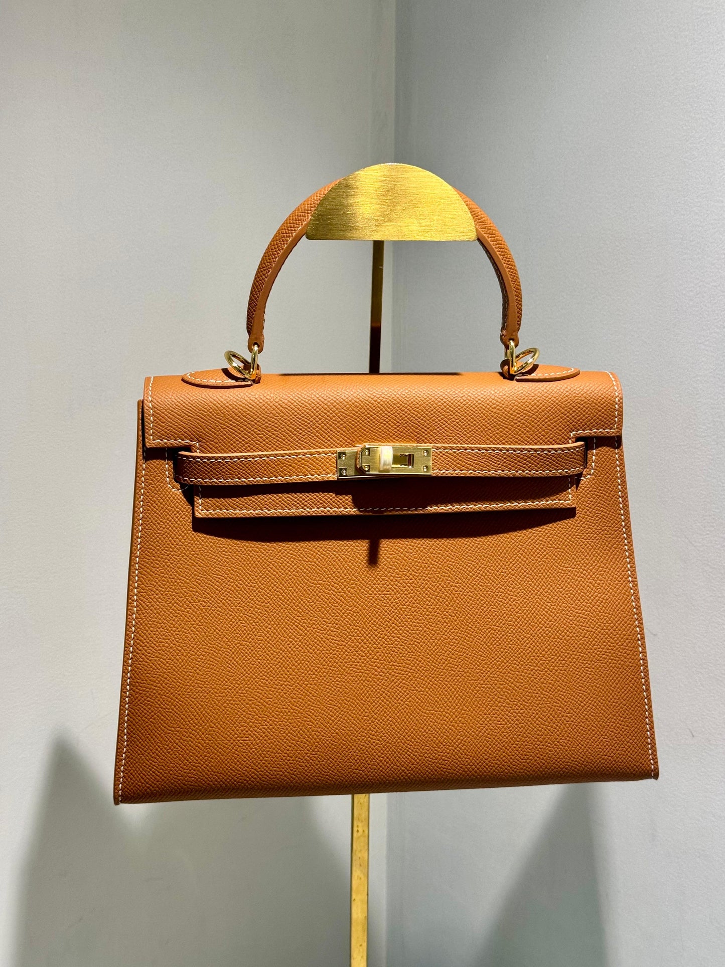 Kelly Inspired Embossed Leather Bag - 25cm