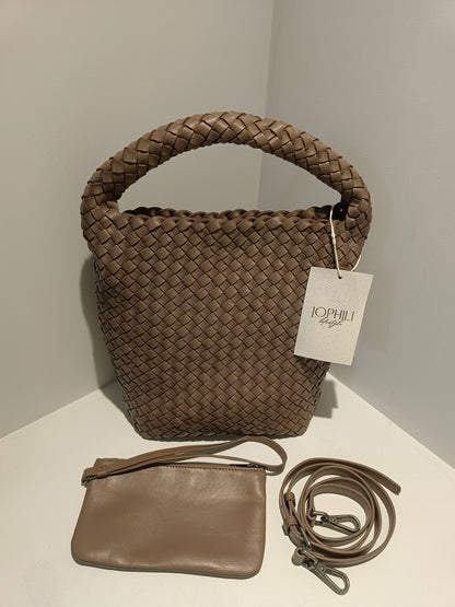 Double Side Pleated Leather Tote
