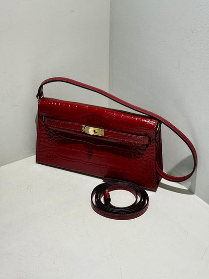 Kelly Inspired Embossed Leather Bag