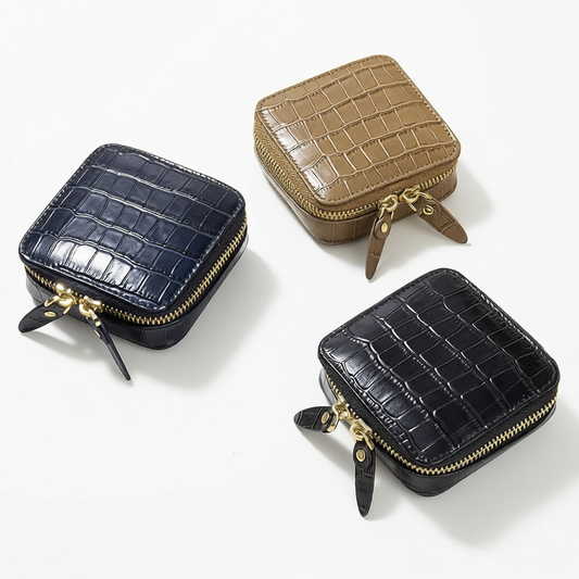 Zipped Leather Jewellery Case