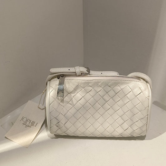 Pleated Leather Bag - White