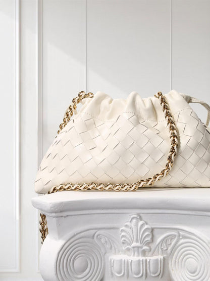 Pleated Lambskin Leather Bag