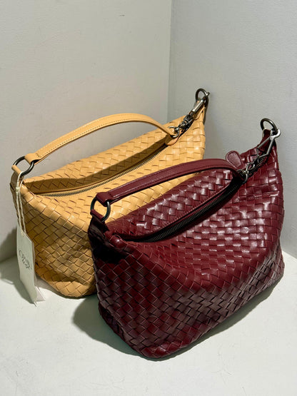 Handmade Pleated Leather Shoulder / Crossbody Bag (NEW COLOR)