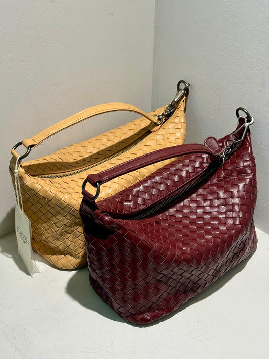 Handmade Pleated Leather Shoulder / Crossbody Bag (NEW COLOR)