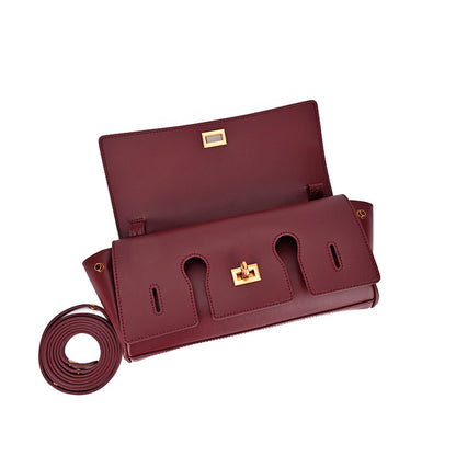 Burgundy Bel Air Inspired Leather Bag