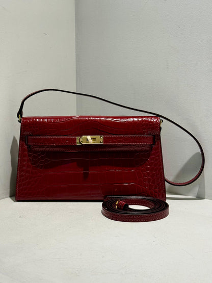 Kelly Inspired Embossed Leather Bag