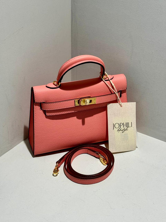 Mini Kelly Inspired Leather Bag