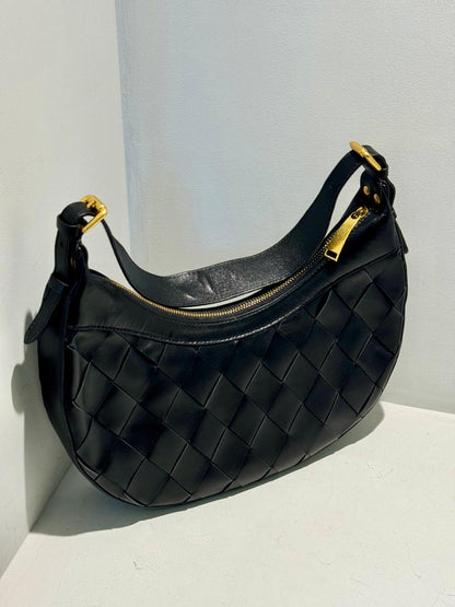 Pleated Half Moon Bag