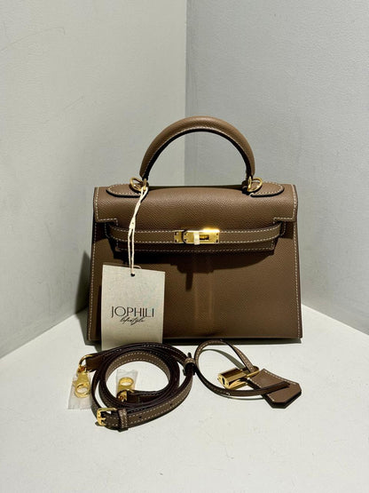 Embossed Leather Bag Kelly Inspired