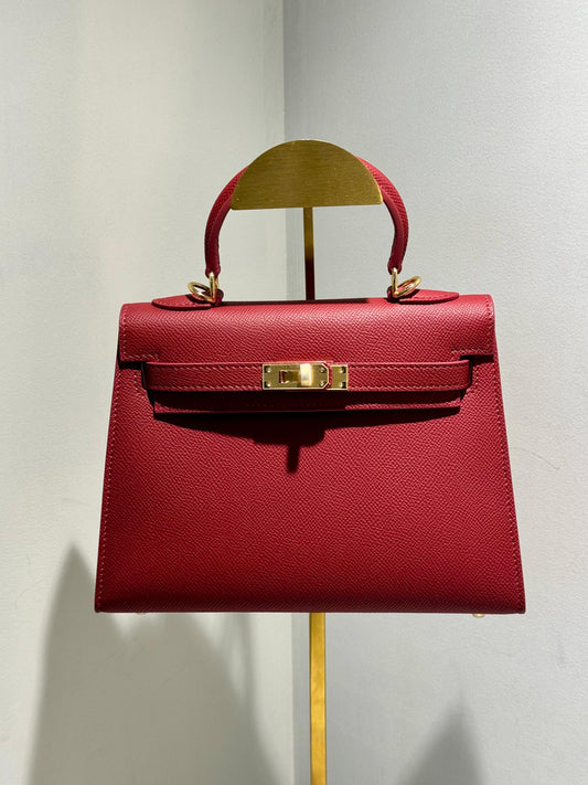 Kelly Inspired Embossed Leather Bag