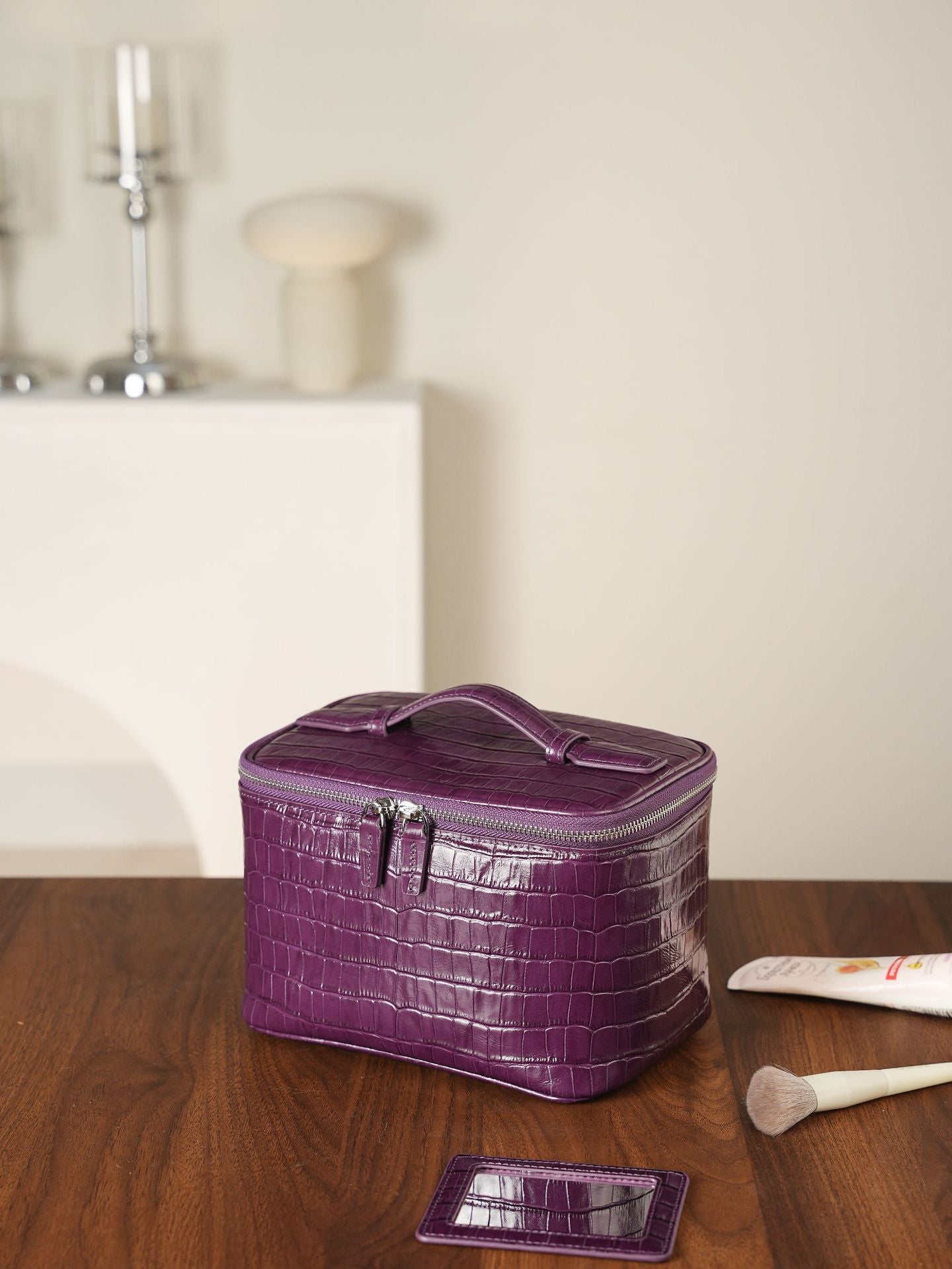 Embossed Leather Vanity Case