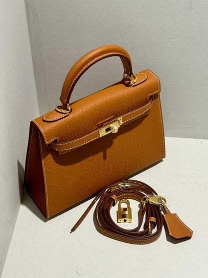 Embossed Leather Bag Kelly Inspired