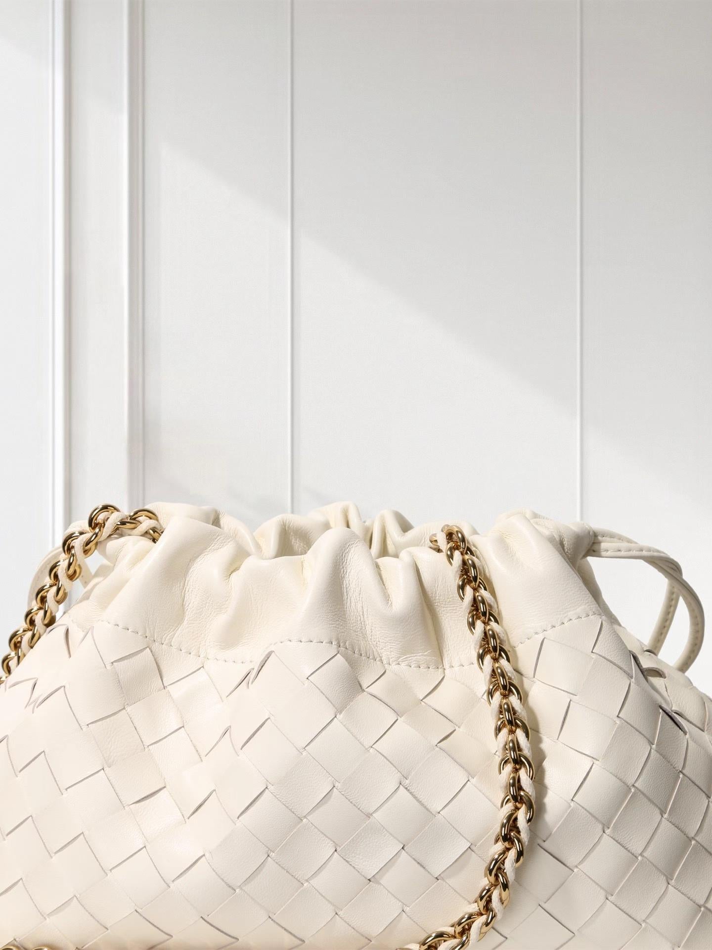 Pleated Lambskin Leather Bag