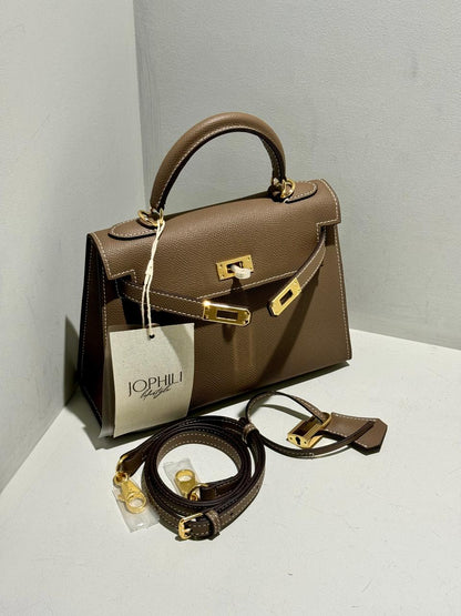 Embossed Leather Bag Kelly Inspired