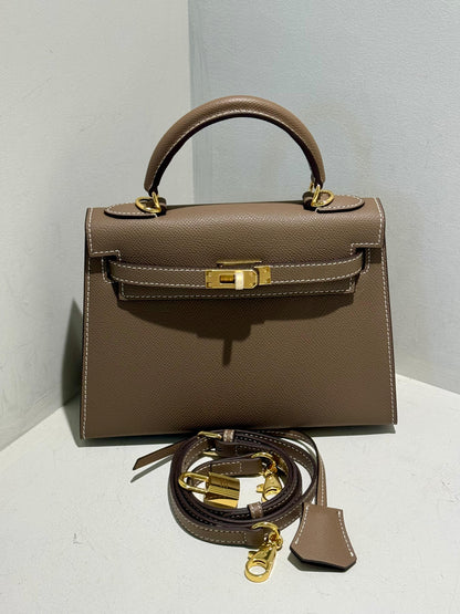 Embossed Leather Bag Kelly Inspired