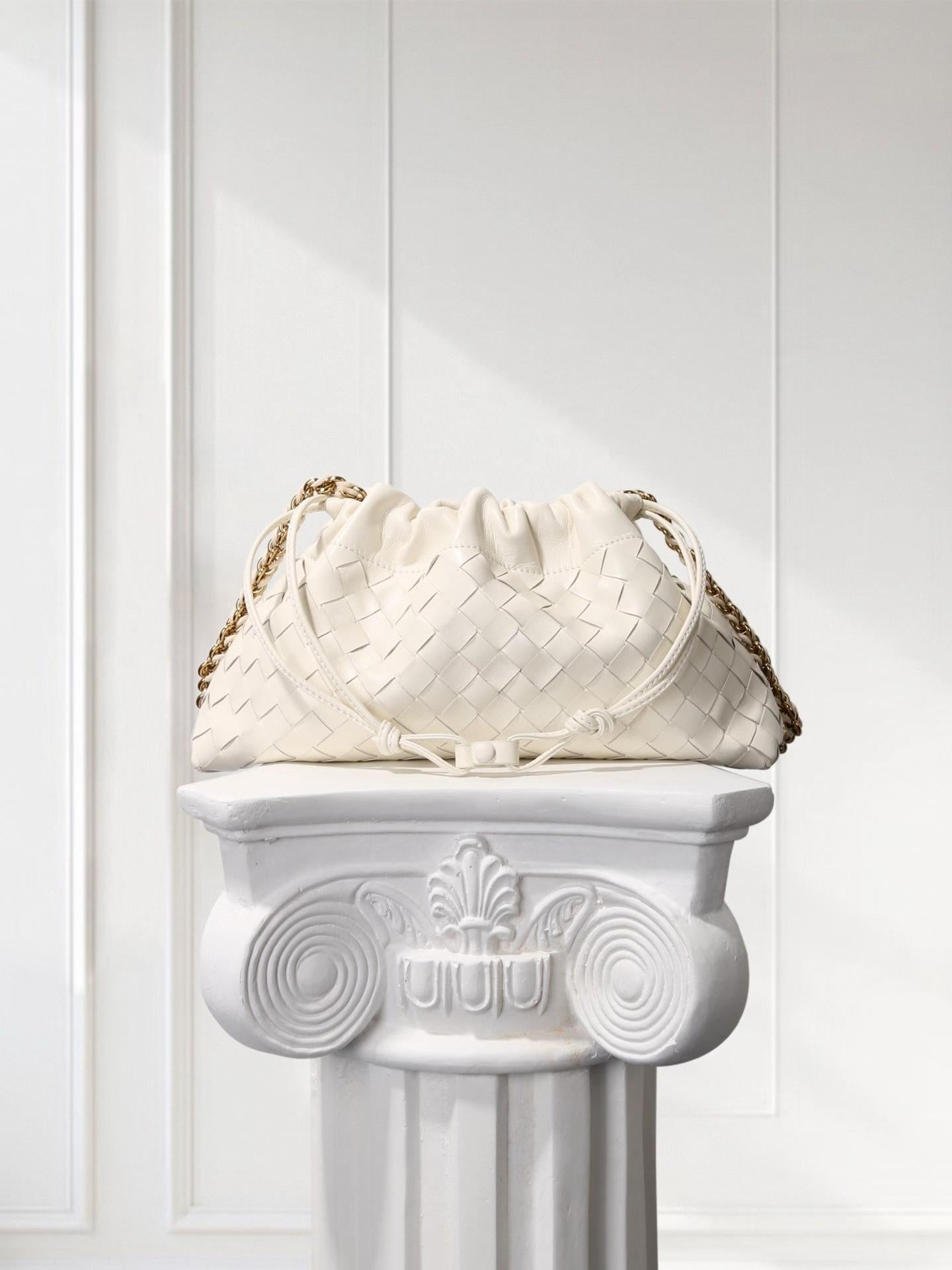 Pleated Lambskin Leather Bag