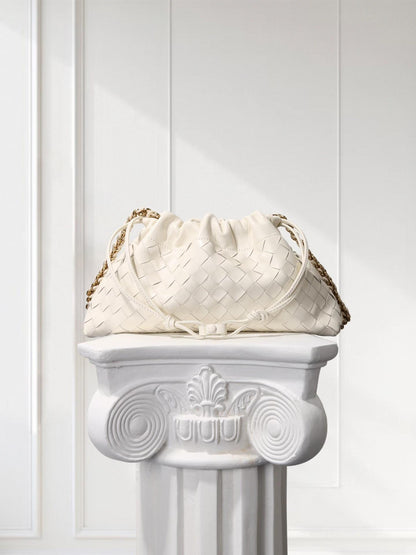 Pleated Lambskin Leather Bag